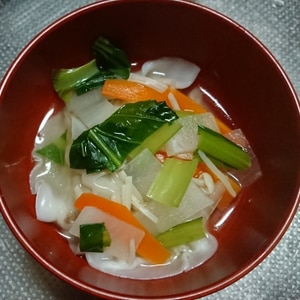 市販の冷凍水餃子で簡単スープ